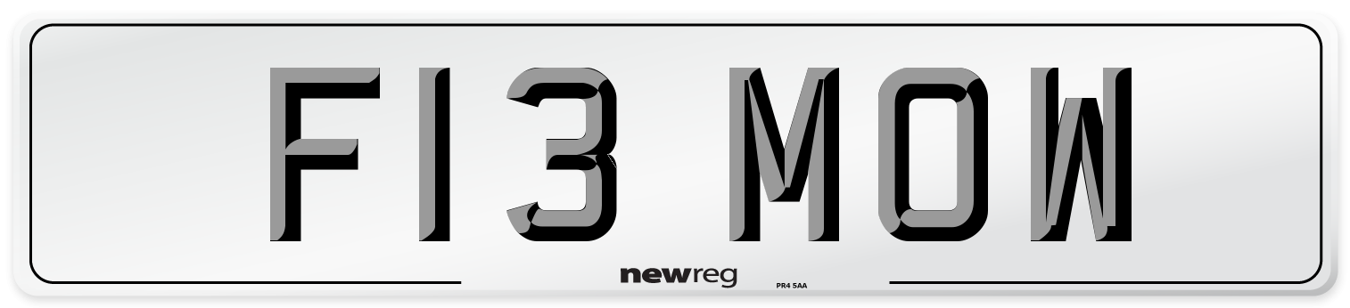 F13 MOW Number Plate from New Reg